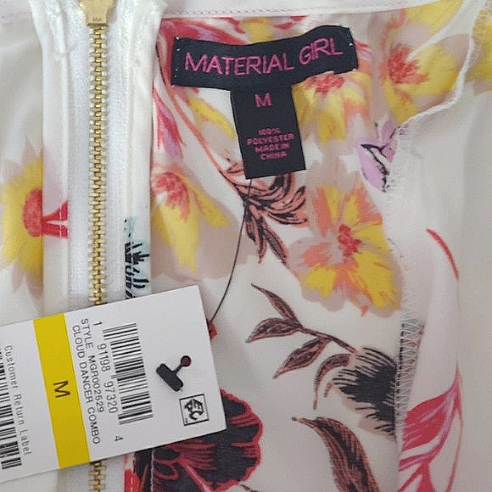 Multi-color Floral Cold Shoulder Romper M - Picture 7 of 8